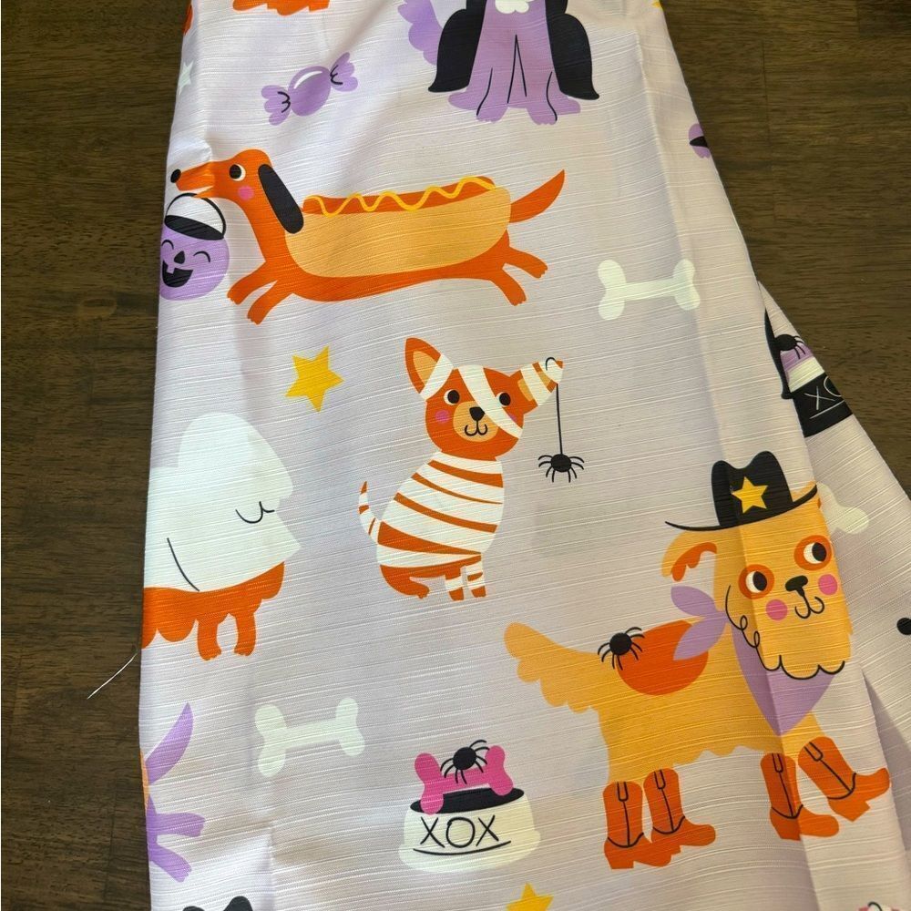 Betsey Johnson Halloween Cute Costume Dogs Fabric Shower Curtain Set